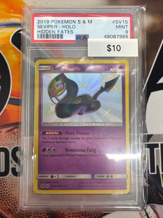 Pokémon Seviper Holo Shiny Vault Hidden Fates SV15/SV94 PSA 9