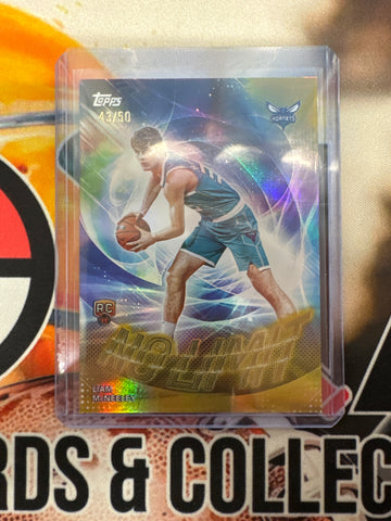 2025 Topps Flagship NBA Liam McNeeley Rookie No Limit Gold /50