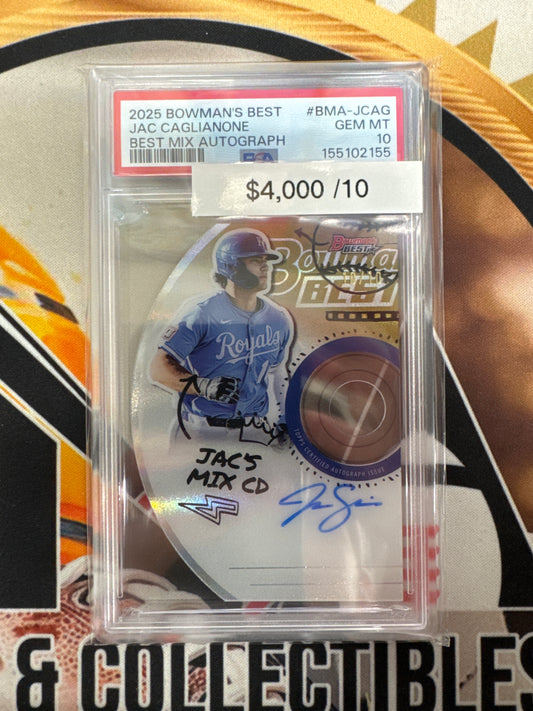 2025 Bowman’s Best Jac Caglianone Best Mix Autograph Gold /10 PSA 10