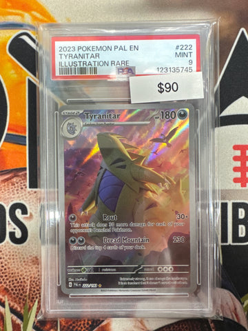 Pokémon Tyranitar Illustration Rare Paldea Evolved 222/193 PSA 9