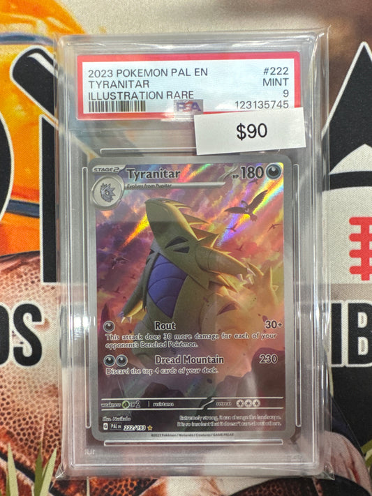 Pokémon Tyranitar Illustration Rare Paldea Evolved 222/193 PSA 9
