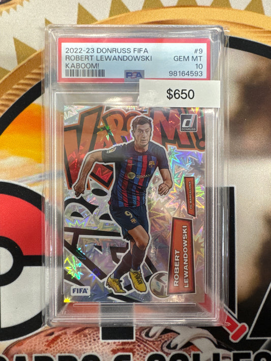 2022-23 Panini Donruss Fifa Robert Lewandowski Kaboom! PSA 10
