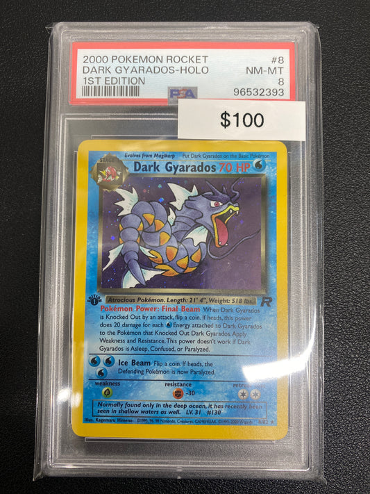 Pokémon 1st Edition Team Rocket Dark Gyarados Holo PSA 8