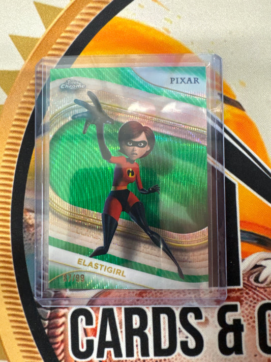 2025 Topps Disney Chrome Elastagirl Green Wave Refractor /99