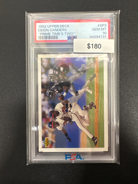 1992 Upper Deck Deion Sanders “Prime Time’s Two” PSA 10