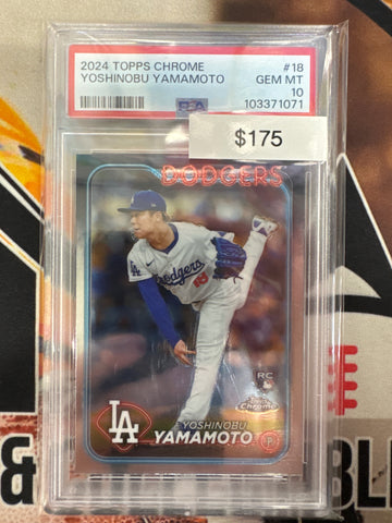 2024 Topps Chrome MLB Yoshinobu Yamamoto Rookie PSA 10
