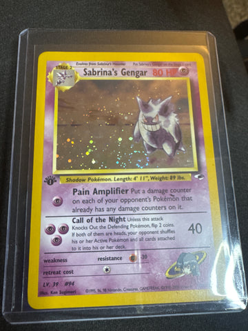Pokemon Sabrina’s Gengar 1st Edition Holo 14/132 Gym Heroes