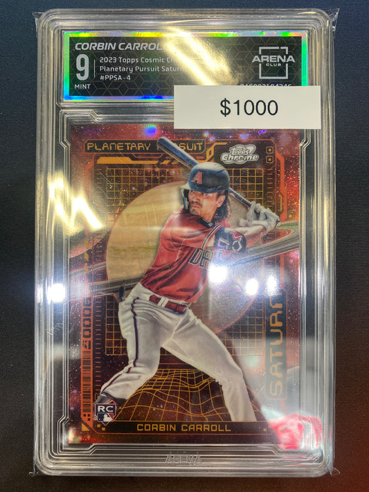 2023 Topps Chrome Cosmic Corbin Carroll Planetary Pursuit Saturn Rookie Arena Club 9