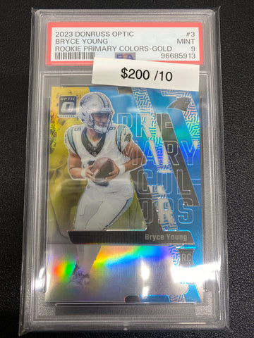 2023 Optic Bryce Young Rookie Primary Colors Gold /10 PSA 9