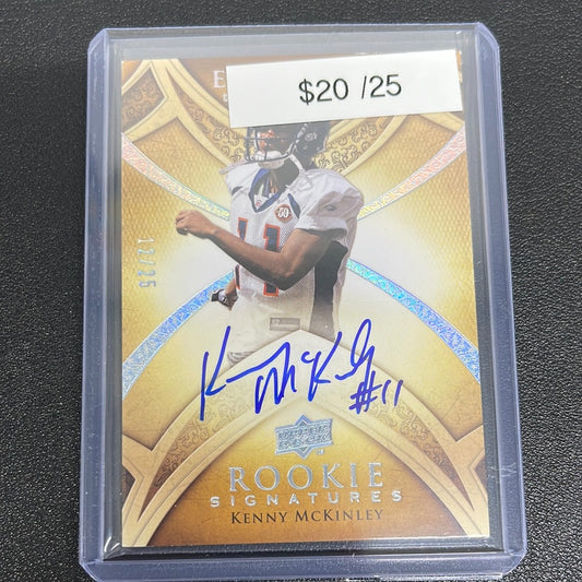 2009 NFL Upper Deck Exquisite Kenny McKinley Gold Rookie Signatures Auto /25