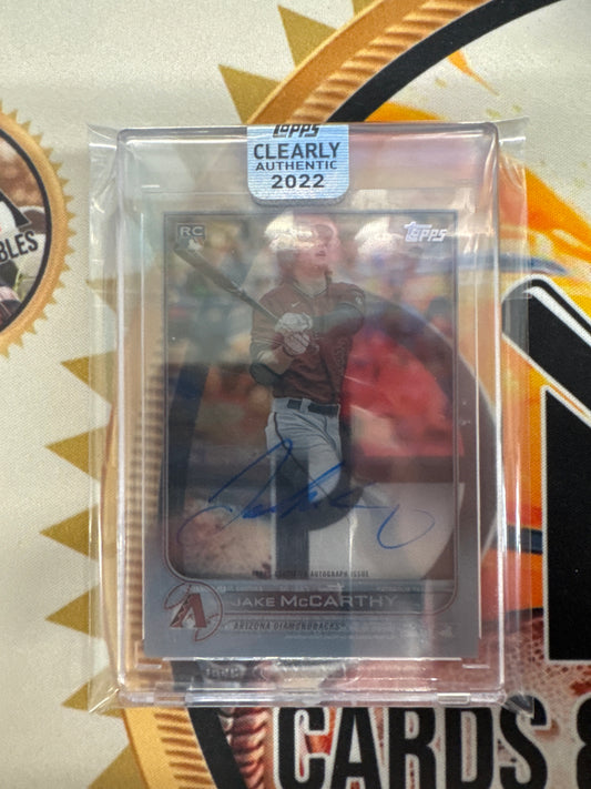 2022 Topps Clearly Authentic Jake McCarthy Rookie Autograph Clear