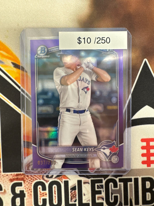2025 Topps Bowman Chrome Sean Keys 1st Bowman Purple Refractor /250