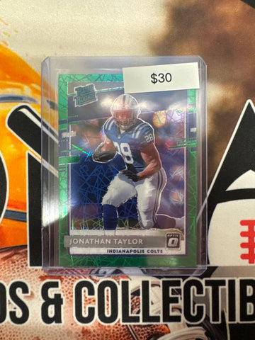 2020 Panini Donruss Optic NFL Jonathan Taylor Rated Rookie Green Velocity