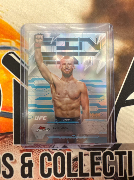 2025 Topps Finest UFC Bo Nickal Finest Rare Blue Refractor /99