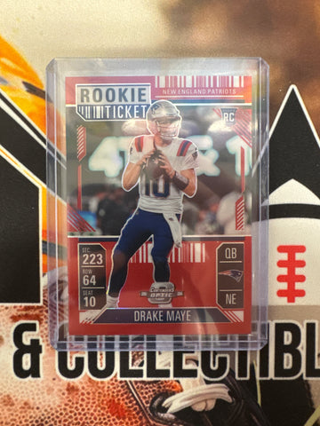 2024 Panini Contenders Optic NFL Drake Maye Rookie Ticket Red /199