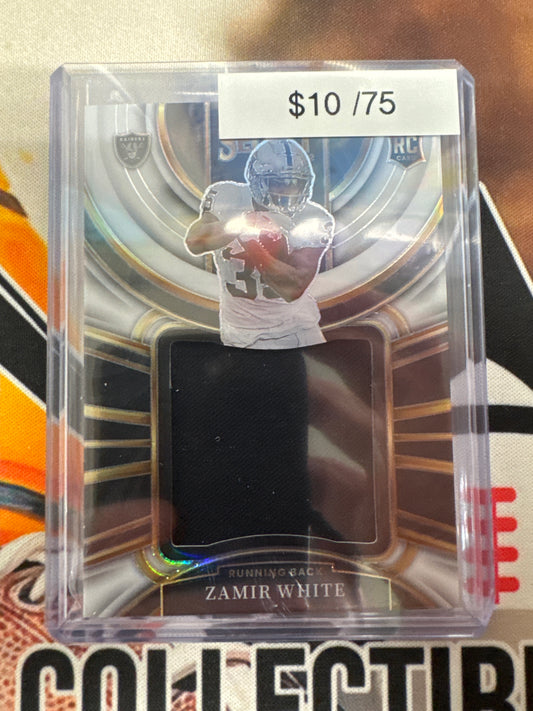 2022 Panini Select NFL Zamir White Rookie Jumbo Swatches White Prizm /75