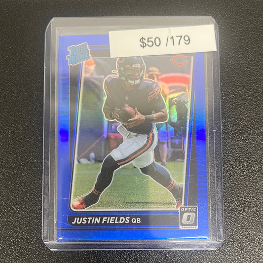 2021 NFL Donruss Optic Justin Fields Blue Rated Rookie /179