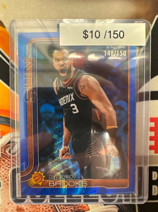 2026 Topps Chrome NBA Update Dillon Brooks Blue Wave Refractor /150