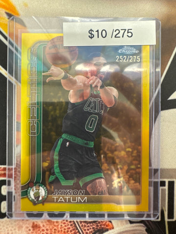 2026 Topps Chrome NBA Jayson Tatum Yellow Refractor /275