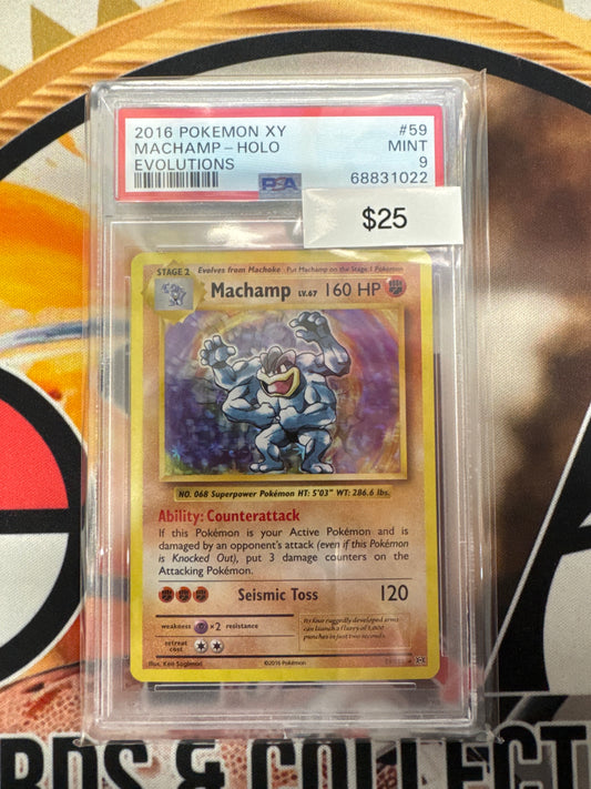 2016 Pokémon XY Machamp Holo 59/108 Evolutions PSA 9