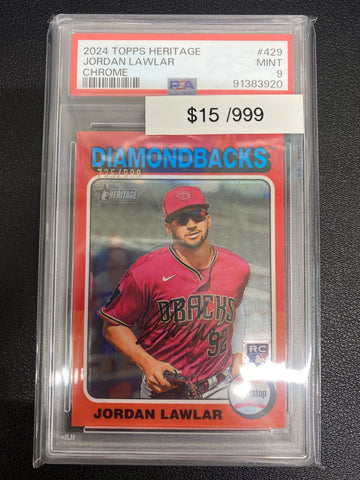 2024 Topps Heritage Jordan Lawlar Chrome Rookie /999 PSA 9