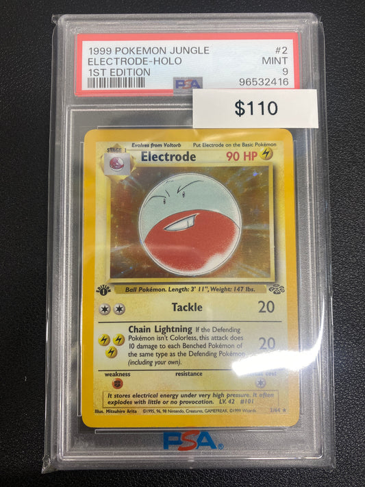 Pokémon 1st Edition Jungle Electrode Holo PSA 9