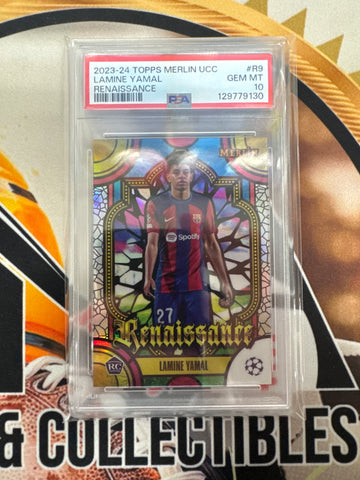 2023-24 Topps Merlin UCC Lamine Yamal Rookie Renaissance PSA 10