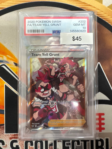2020 Pokemon SWSH Full Art Team Yell Grunt 202/202 PSA 10