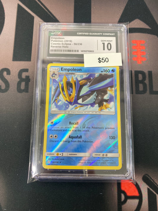 Pokémon Empoleon Cosmic Eclipse Reverse Holo 56/236 CGC 10