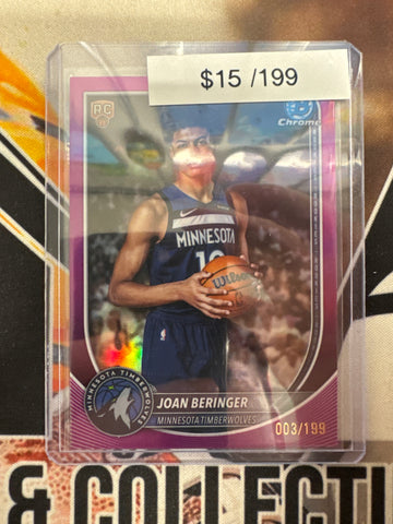 2025-26 Topps Bowman Basketball Joan Beringer Rookie Magenta Refractor /199