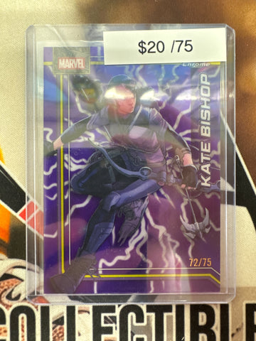 2026 Topps Chrome Marvel Kate Bishop Storm’s Lightning Purple Refractor /75