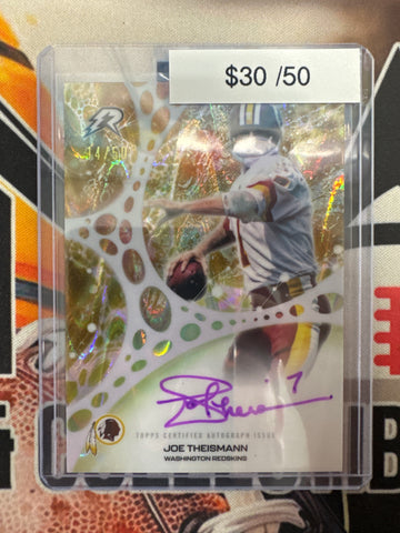 2026 Topps Resurgence NFL Joe Theismann Molecular Marks Autograph Gold Raywave Refractor /50