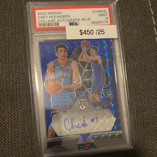 2022-23 Mosaic Chet Holmgren auto /25 PSA 9