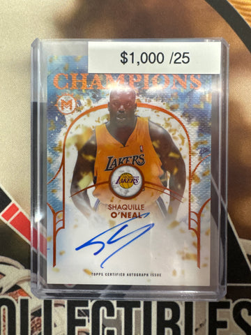 2026 Topps Motif Basketball Shaquille O’Neal Canvas Champions Autograph Orange Refractor /25