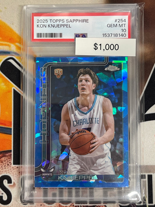 2025-26 Topps Chrome Sapphire NBA Kon Knueppel Rookie PSA 10