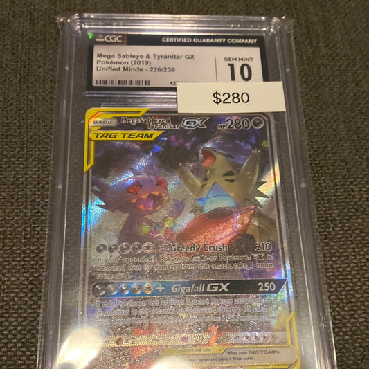 Pokémon Mega Sableye & Tyranitar GX 226/236 CGC 10