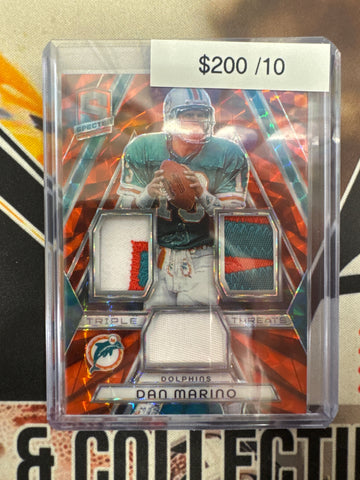 2024 Panini Spectra NFL Dan Marino Triple Threats Relic Orange Prizm /10
