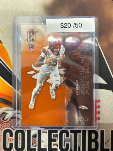 2025 Topps Signature Class NFL Pat Bryant Rookie Orange Refractor /50