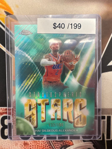2026 Topps Chrome NBA Shai Gilgeous-Alexander Stratospheric Stars Teal Refractor /199