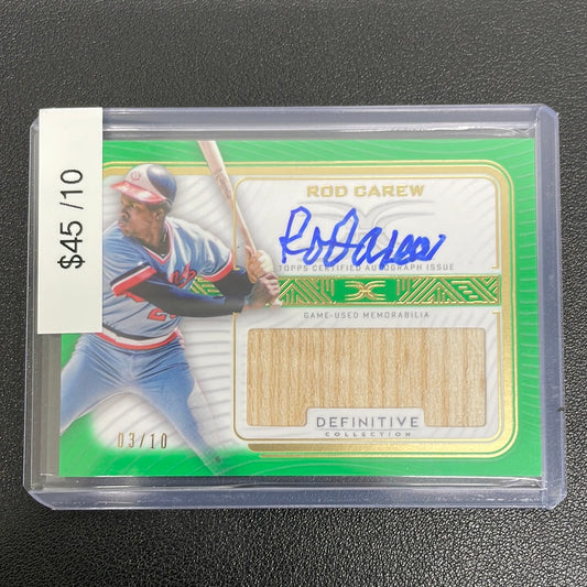 2023 Topps Definitive Rod Carew Relic Auto /10