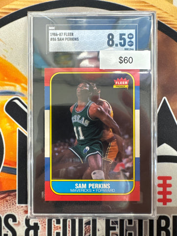 1986-87 Fleer Basketball Sam Perkins SGC 8.5