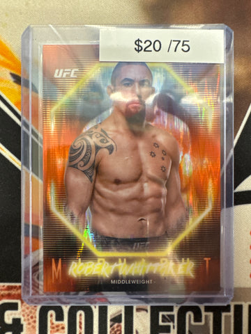 2025 Topps Midnight UFC Robert Whittaker Orange Flash Refractor /75