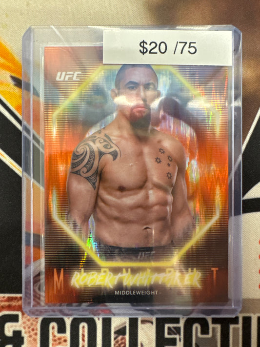 2025 Topps Midnight UFC Robert Whittaker Orange Flash Refractor /75