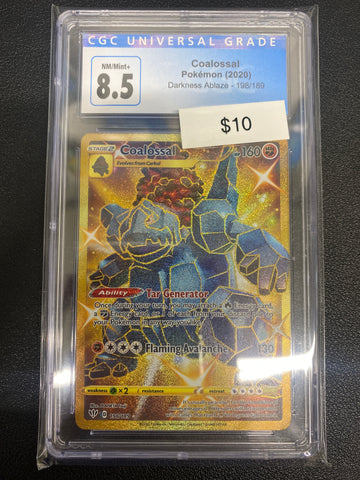 Pokémon Coalossal Secret Rare Darkness Ablaze 198/189 CGC 8.5