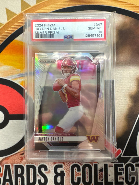 2024 Panini Prizm NFL Jayden Daniels Rookie Silver Prizm PSA 10