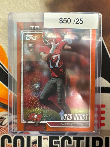 2026 Topps Flagship NFL Ted Hurst Rookie Orange Speckle Refractor /25