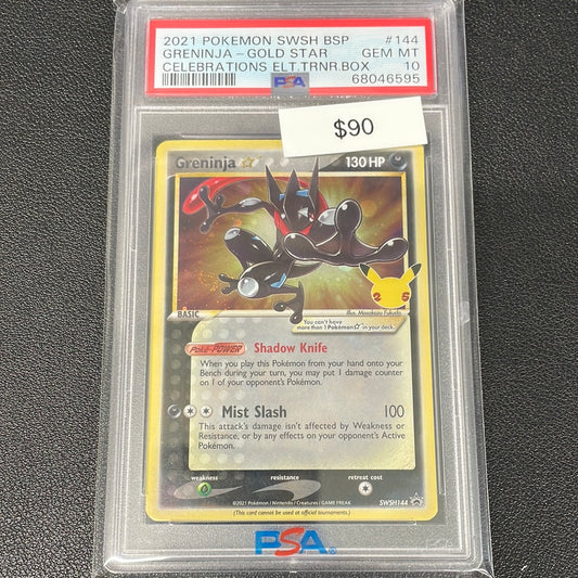 2021 Pokémon Greninja Gold Star Celebrations BSP PSA 10