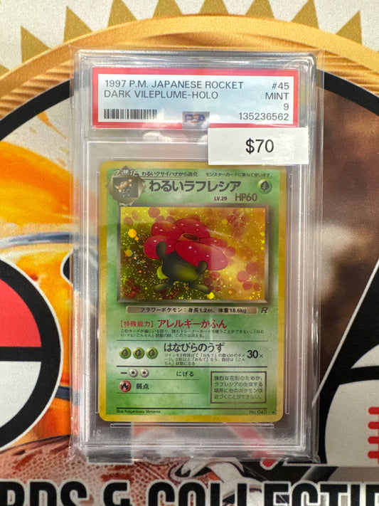 1997 Pokemon Japanese Vileplume Rocket Holo No. 045 PSA 9