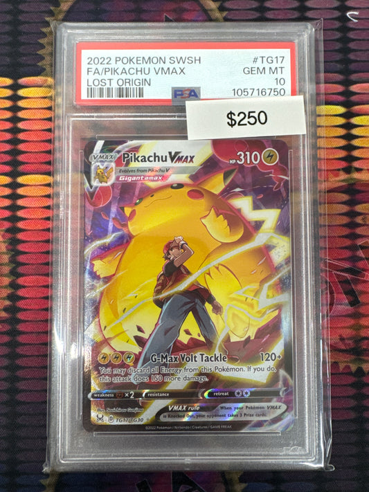 Pokémon Pikachu VMAX Trainer Gallery Lost Origin TG17/TG30 PSA 10