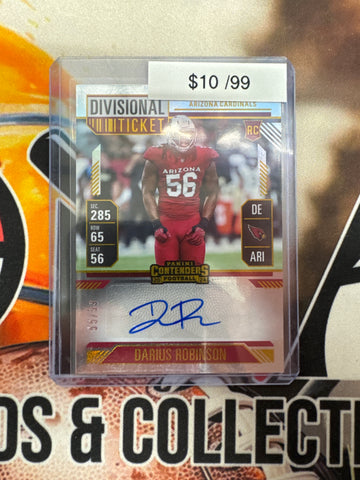 2024 Panini Contenders NFL Darius Robinson Divisional Ticket Rookie Autograph /99